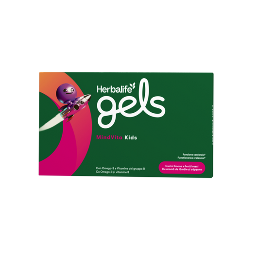 Herbalife Gels MindVita Kids Aromă de lămâie și căpșune 30 de comprimate de gel masticabile
