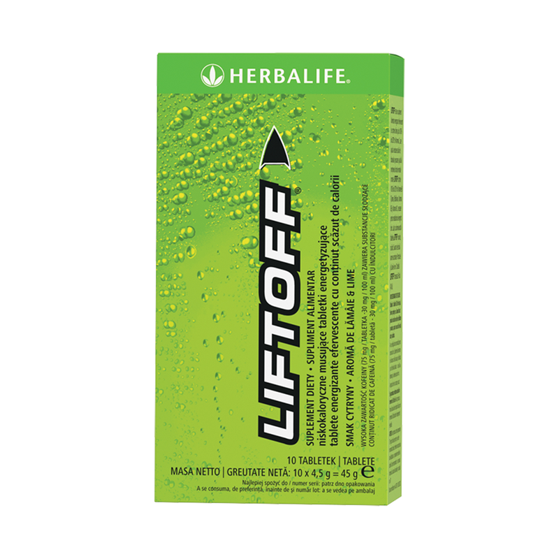 LiftOff® Efervescent Băutură energizantă Lămâie-lime 10 tablete per cutie